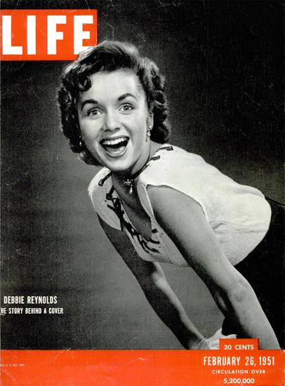 Debbie Reynolds Story 26 Feb 1951 Copyright Life Magazine | Life Magazine BW Photo Covers 1936-1970