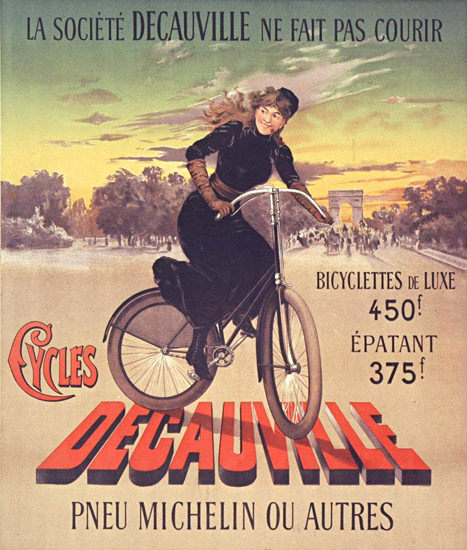 Decauville Cycles Ne Fait Pas Courir 1894 Michelin | Vintage Travel Posters 1891-1970