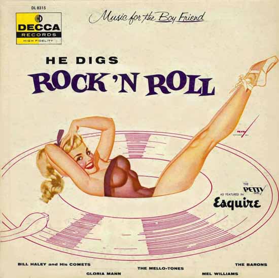 Decca LP Cover He digs Rock N Roll George Petty 1956 Sex Appeal | Sex Appeal Vintage Ads and Covers 1891-1970