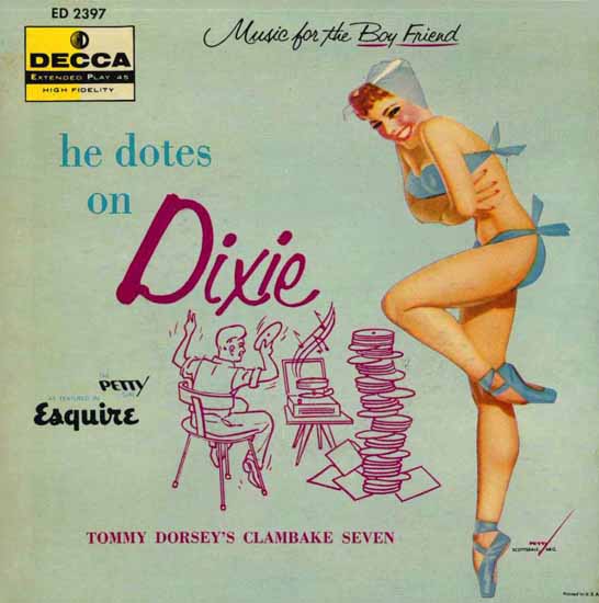 Decca LP Cover He doted on Dixie George Petty 1956 Sex Appeal | Sex Appeal Vintage Ads and Covers 1891-1970