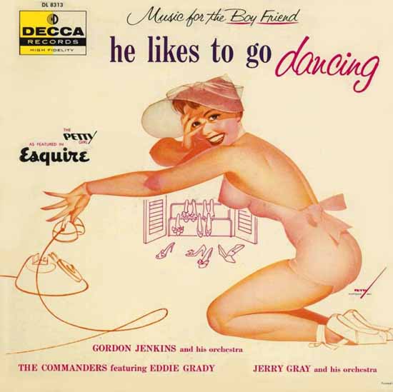 Decca LP Cover He likes to go dancing George Petty 1956 Sex Appeal | Sex Appeal Vintage Ads and Covers 1891-1970