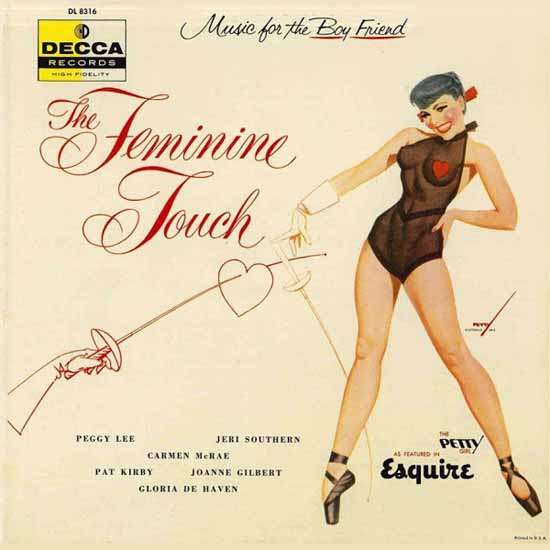 Decca LP Cover The Feminine Touch George Petty 1956 Sex Appeal | Sex Appeal Vintage Ads and Covers 1891-1970