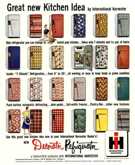 Decorator Refrigerator International Harvester | Vintage Ad and Cover Art 1891-1970