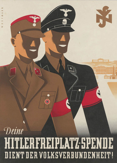 Deine Hitler Freiplatz-Spende Dient Dem Volk | Vintage War Propaganda Posters 1891-1970