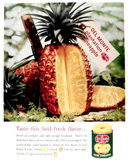 Del Monte Pineapple 1960 Plantation | Vintage Ad and Cover Art 1891-1970