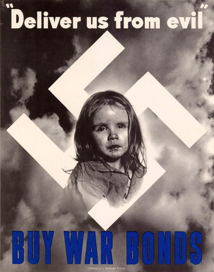 Deliver Us From Evil By War Bonds Swastika | Vintage War Propaganda Posters 1891-1970