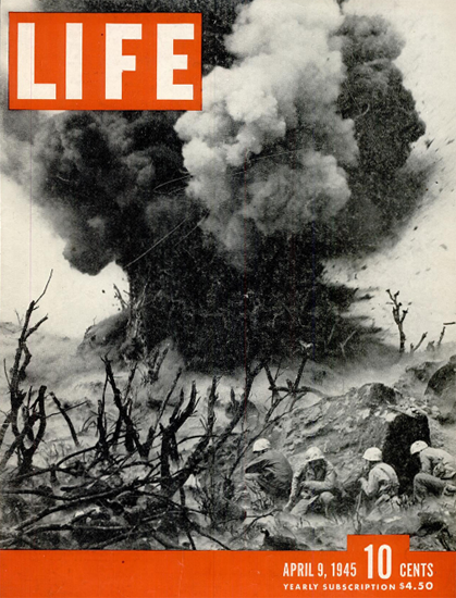 Demolition on Iwo Jima 9 Apr 1945 Copyright Life Magazine | Life Magazine BW Photo Covers 1936-1970