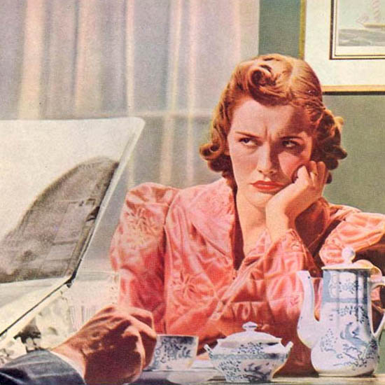 Detail Of AP Food Stores Dont Blame The Coffee Pot 1940 | Best of Vintage Ad Art 1891-1970