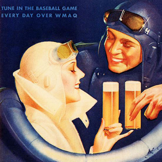 Detail Of Atlas Beer Dont Deny Yourself Joys of Beer 1930s George Petty | Best of Vintage Ad Art 1891-1970