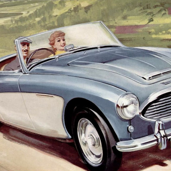 Detail Of Austin Healey 100 Six 1958 | Best of Vintage Ad Art 1891-1970