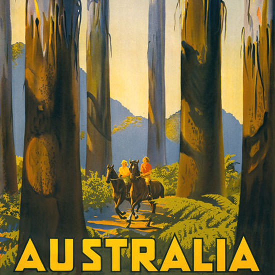 Detail Of Australia Tallest Trees British Empire Victoria 1939 | Best of 1930s Ad and Cover Art