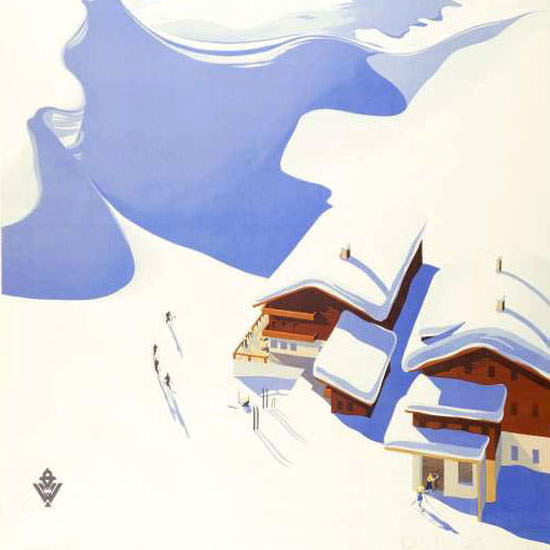 Detail Of Austria 1935 Snow Mountains | Best of 1930s Ad and Cover Art