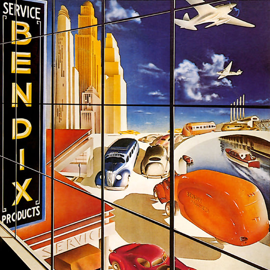 Detail Of Bendix Service Products 1937 by Arthur Ch Radebaugh | Best of Vintage Ad Art 1891-1970