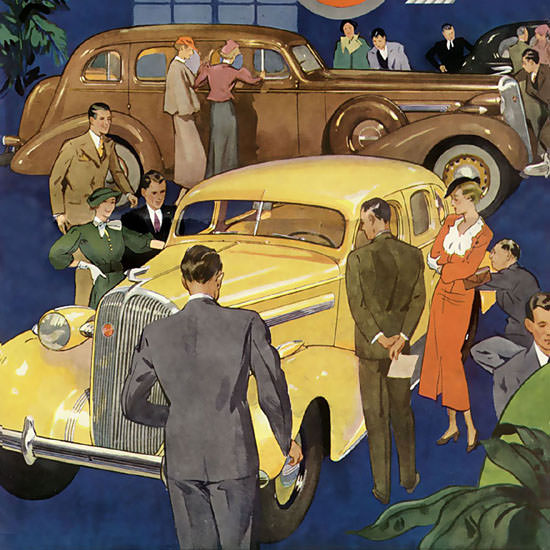 Detail Of Buick 8 Yellow 1936 | Best of 1930s Ad and Cover Art