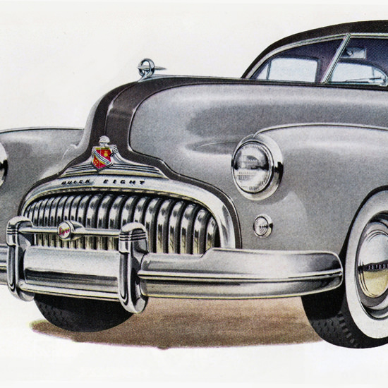 Detail Of Buick Super Sedan Model 51 1948 | Best of Vintage Ad Art 1891-1970