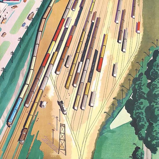 Detail Of CEI General Motors Diesel Locomotives 1950s | Best of Vintage Ad Art 1891-1970