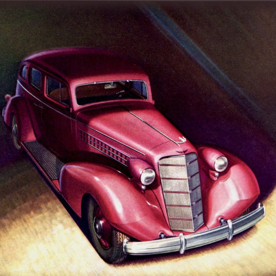 Detail Of Cadillac Five Passenger Sedan 1935 | Best of Vintage Ad Art 1891-1970