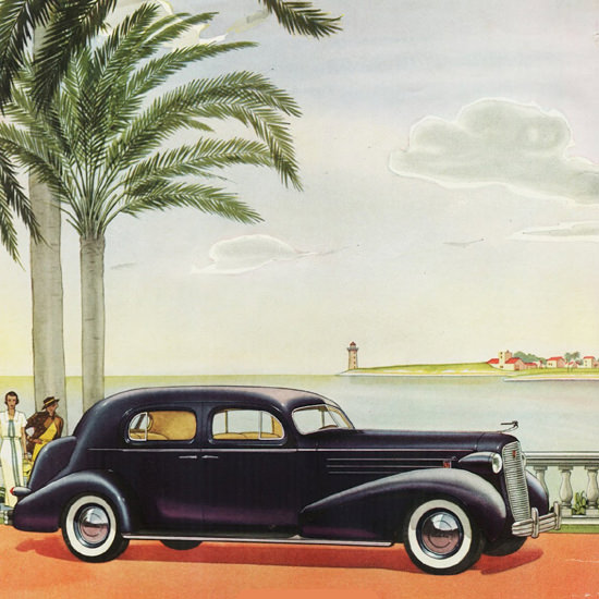 Detail Of Cadillac Fleetwood Town Sedan 1936 | Best of Vintage Ad Art 1891-1970