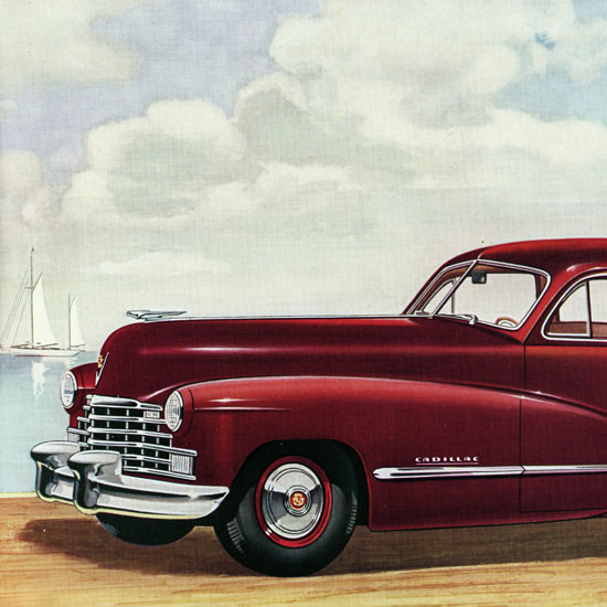 Detail Of Cadillac Series Sixty One Touring Sedan 1946 | Best of 1940s Ad and Cover Art