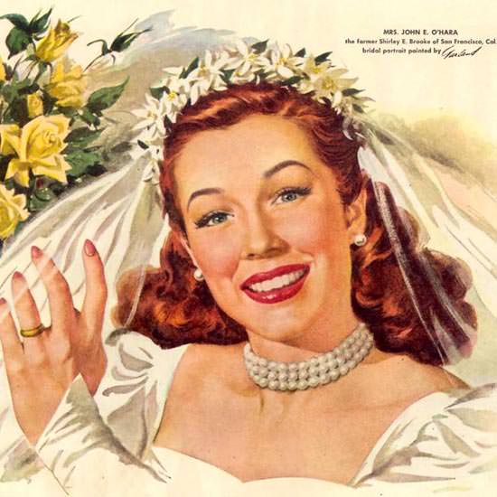 Detail Of Camay Soap Shirley E Brooke Bridal Portrait 1948 | Best of 1940s Ad and Cover Art