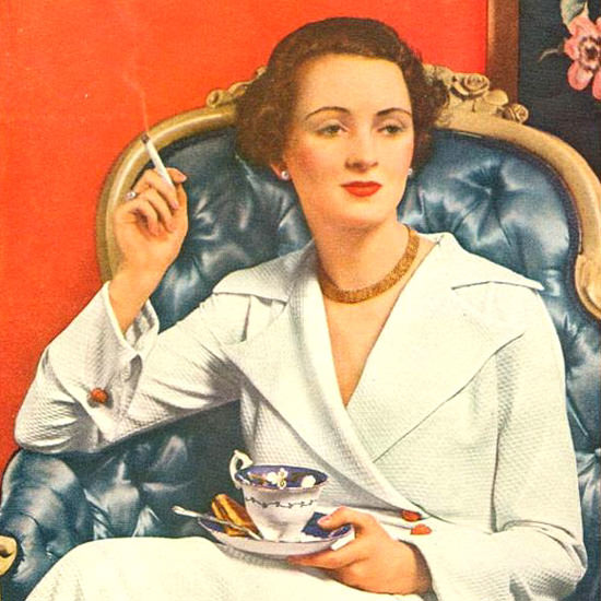 Detail Of Camel Cigarettes Mary De Mumm 1935 | Best of Vintage Ad Art 1891-1970