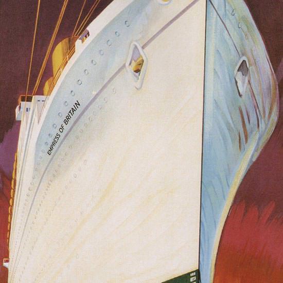 Detail Of Canadian Pacific Empress Britain Challenger 1932 | Best of 1930s Ad and Cover Art