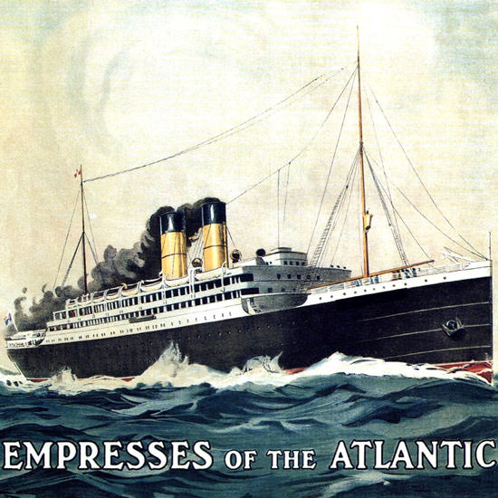 Detail Of Canadian Pacific Empresses Atlantic Canada 1910 | Best of 1891-1919 Ad and Cover Art