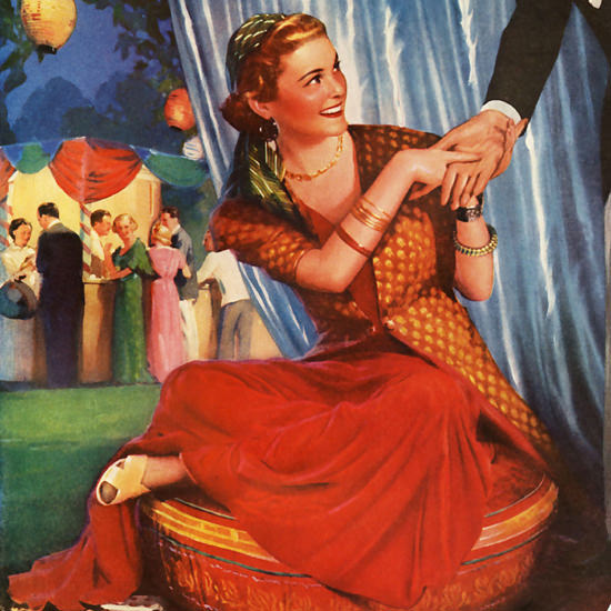 Detail Of Chesterfield Gypsy Queen Fortune Teller 1930s | Best of Vintage Ad Art 1891-1970