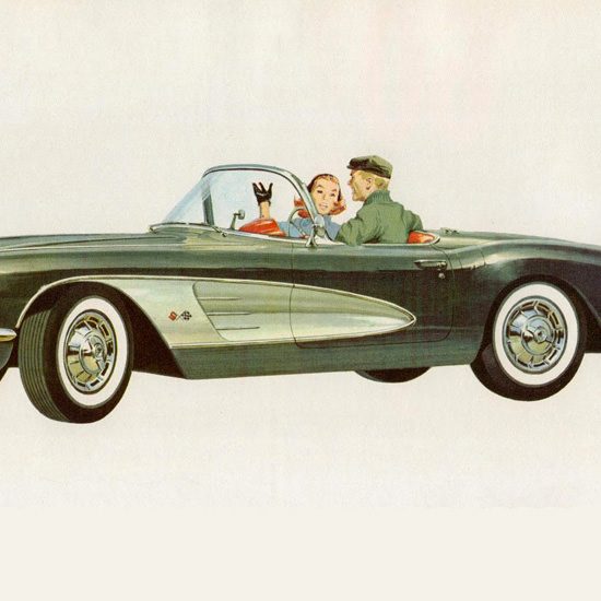 Detail Of Chevrolet Corvette Americas Sports Car 1960 | Best of Vintage Ad Art 1891-1970