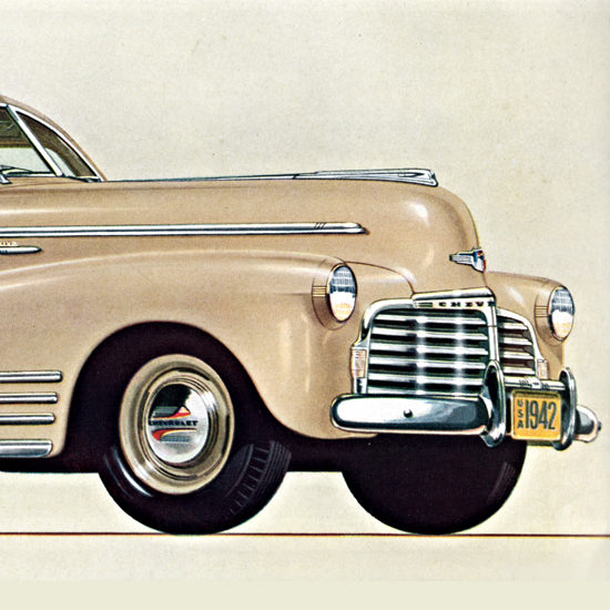 Detail Of Chevrolet Fleetline Aerosedan 1942 Fleetweave | Best of 1940s Ad and Cover Art