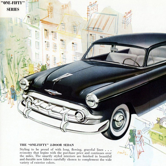 Detail Of Chevrolet One Fifty 1953 Styling To Be Proud | Best of 1950s Ad and Cover Art