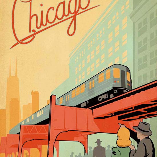 Detail Of Chicago LTrain A Marvel Of Engeneering | Best of Vintage Ad Art 1891-1970