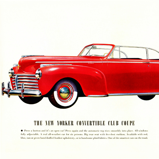 Detail Of Chrysler New Yorker Convertible Club 1941 | Best of Vintage Ad Art 1891-1970