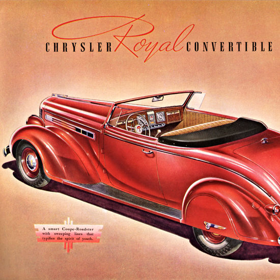 Detail Of Chrysler Royal Convertible Coupe 1938 | Best of Vintage Ad Art 1891-1970