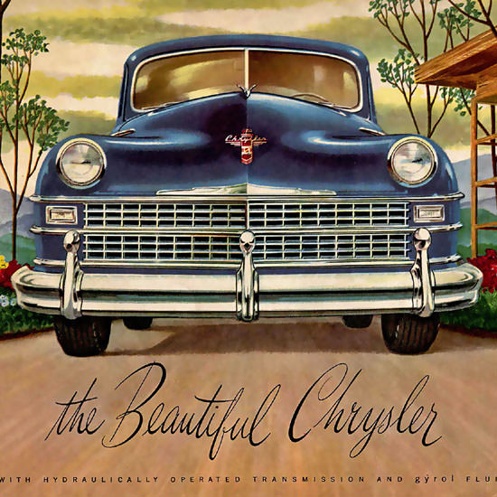 Detail Of Chrysler The Beautyful Fluid-Drive Blue | Best of Vintage Ad Art 1891-1970