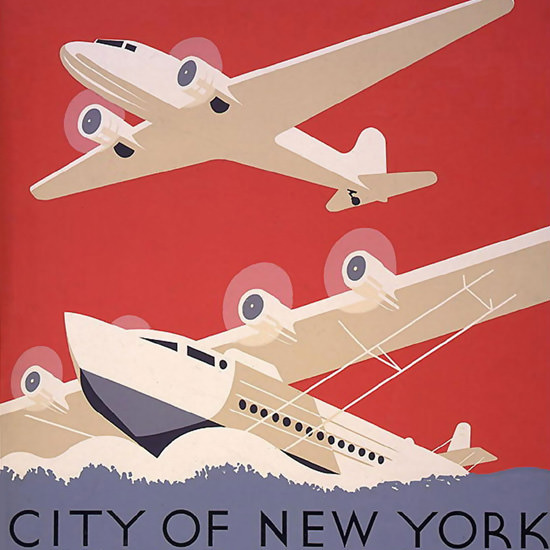 Detail Of City Of New York Municipal Airports F Bennett | Best of Vintage Ad Art 1891-1970