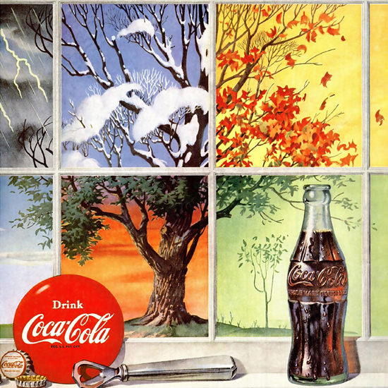 Detail Of Coca-Cola Four Seasons Thirst Knows No Season | Best of Vintage Ad Art 1891-1970