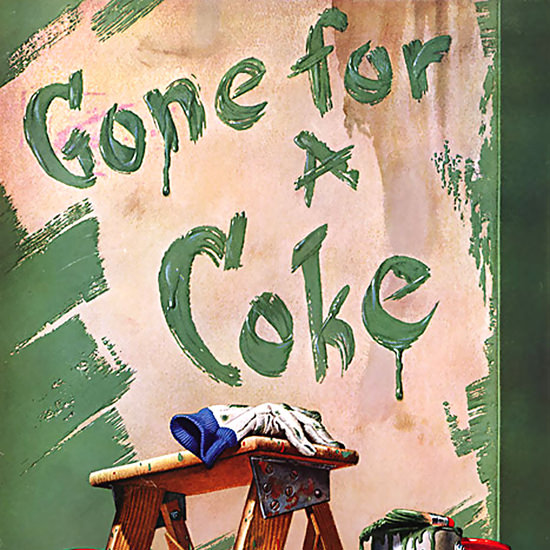 Detail Of Coca-Cola Gone For A Coke Painter | Best of Vintage Ad Art 1891-1970