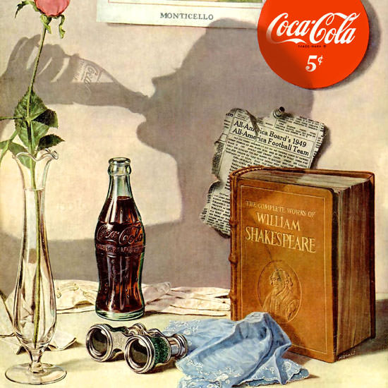 Detail Of Coca-Cola Monticello William Shakespeare Quality | Best of Vintage Ad Art 1891-1970