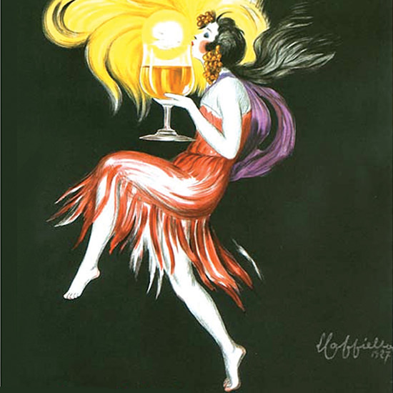 Detail Of Cognac Monnet Dancer Du Soleil Dans Un Verre 1927 | Best of Vintage Ad Art 1891-1970