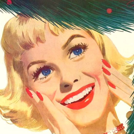 Detail Of Community Silverplate In Love Christmas 1953 | Best of Vintage Ad Art 1891-1970