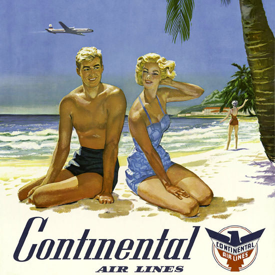 Detail Of Continental Air Lines Los Angeles 1960s | Best of Vintage Ad Art 1891-1970