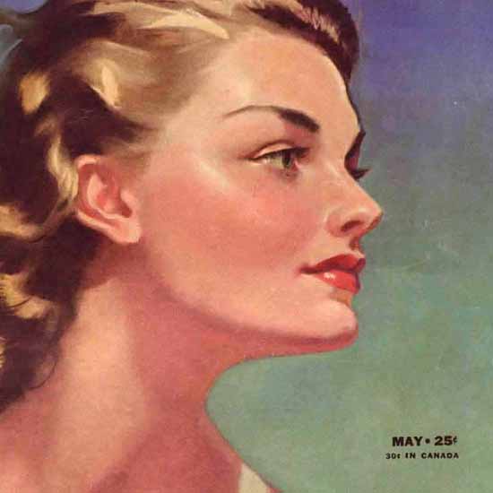 Detail Of Cosmopolitan Magazine Copyright 1942 Faith Baldwin | Best of 1940s Ad and Cover Art