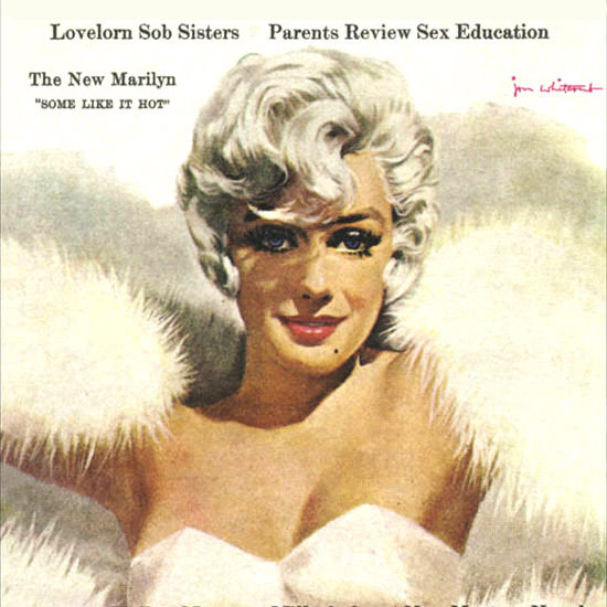 Detail Of Cosmopolitan Magazine Copyright 1959 Marilyn Monroe | Best of Vintage Ad Art 1891-1970