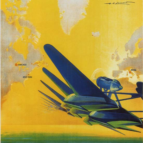 Detail Of Crociera Aerea Del Decennale 1933 Roma | Best of Vintage Ad Art 1891-1970