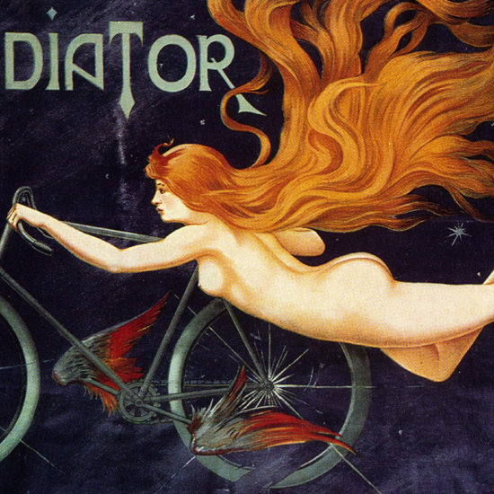 Detail Of Cycles Gladiator Nude Montmartre Paris Massias B | Best of Vintage Ad Art 1891-1970