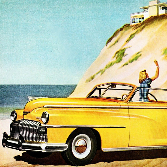 Detail Of DeSoto Convertible Club Coupe 1946 | Best of Vintage Ad Art 1891-1970