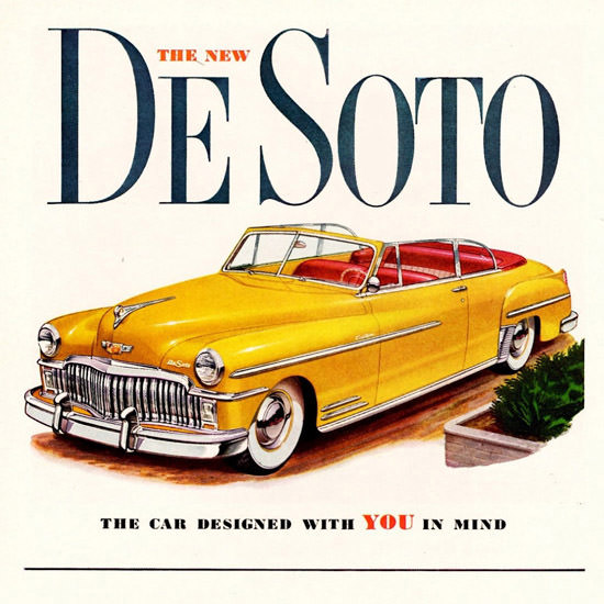 Detail Of DeSoto Custom Convertible 1949 | Best of Vintage Ad Art 1891-1970