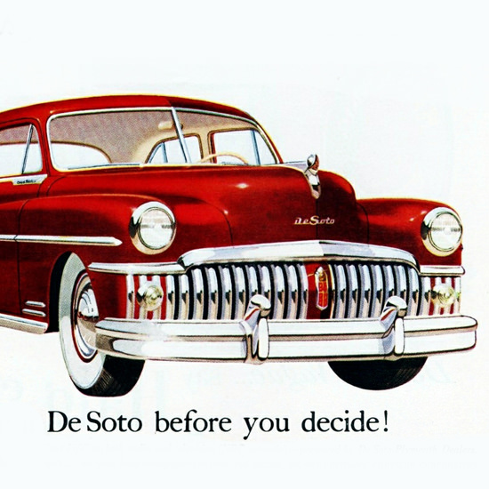 Detail Of DeSoto Custom Sedan 1950 New Road B | Best of 1950s Ad and Cover Art