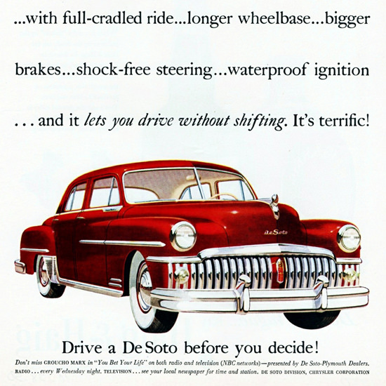 Detail Of DeSoto Custom Sedan 1950 New Road | Best of 1950s Ad and Cover Art